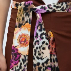 Jupe marron gab imprimé léopard Femme HOLLY AND JOEY