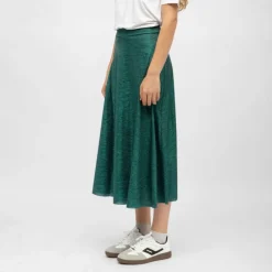 Jupe midi tissu chiné ola vert Femme HOLLY AND JOEY