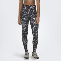 Legging noire imprimé fleurs Femme ONLY PLAY