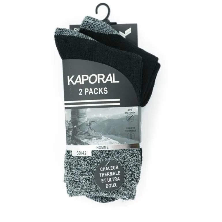 Lot 2 paires chaussettes ultra doux Homme KAPORAL