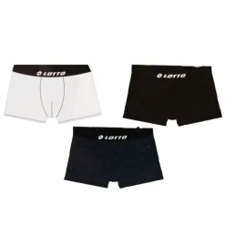 Lot de 3 boxers coton blanc noir bleu marine Homme LOTTO