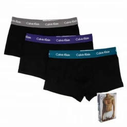Lot de 3 boxers coton doux bicolores Homme CALVIN KLEIN