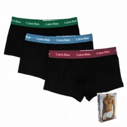 Lot de 3 boxers coton doux bicolores Homme CALVIN KLEIN