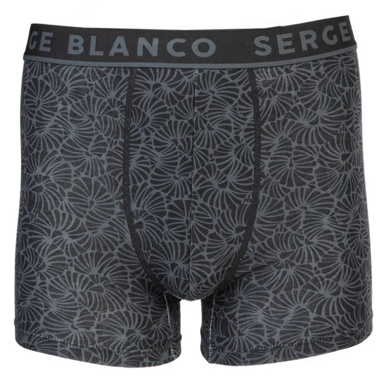 Lot de 2 boxers gris imprimé fleurs et uni Homme SERGE BLANCO
