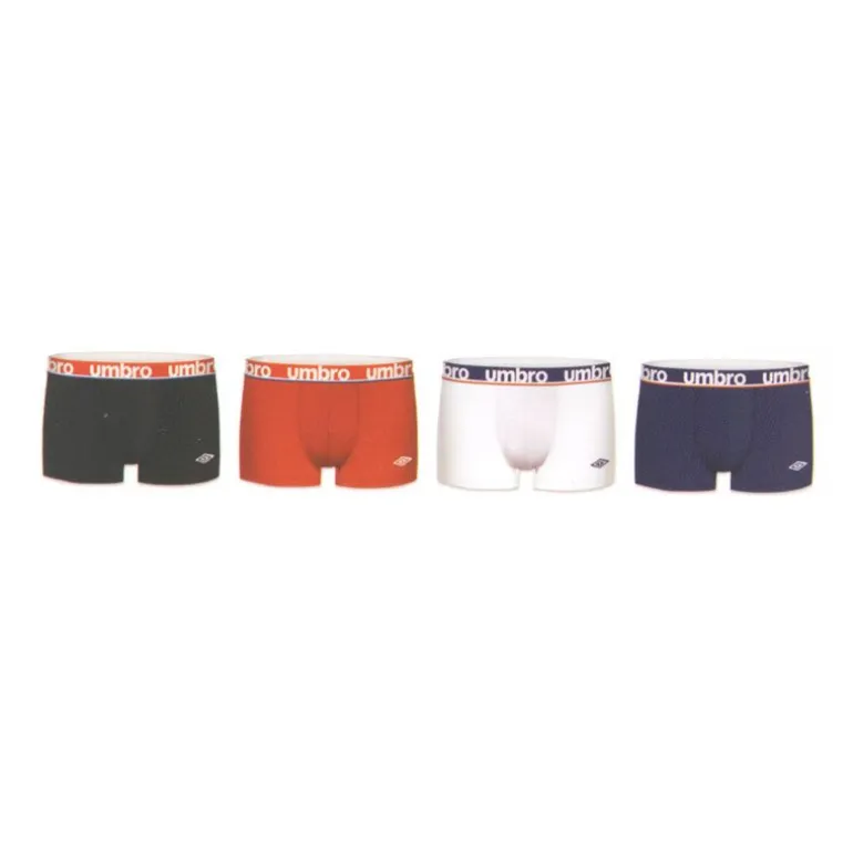 Lot de 4 boxers rouge/blanc/noir/bleu Homme UMBRO