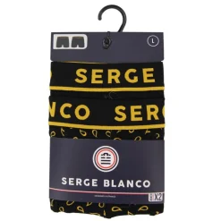 Lot de 2 boxers uni et à motifs avec bordure colorée serge blanco Homme SERGE BLANCO