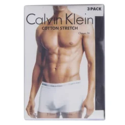 Lot de 3 boxers unis coton stretch homme CALVIN KLEIN