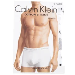Lot de 3 boxers unis coton stretch homme CALVIN KLEIN