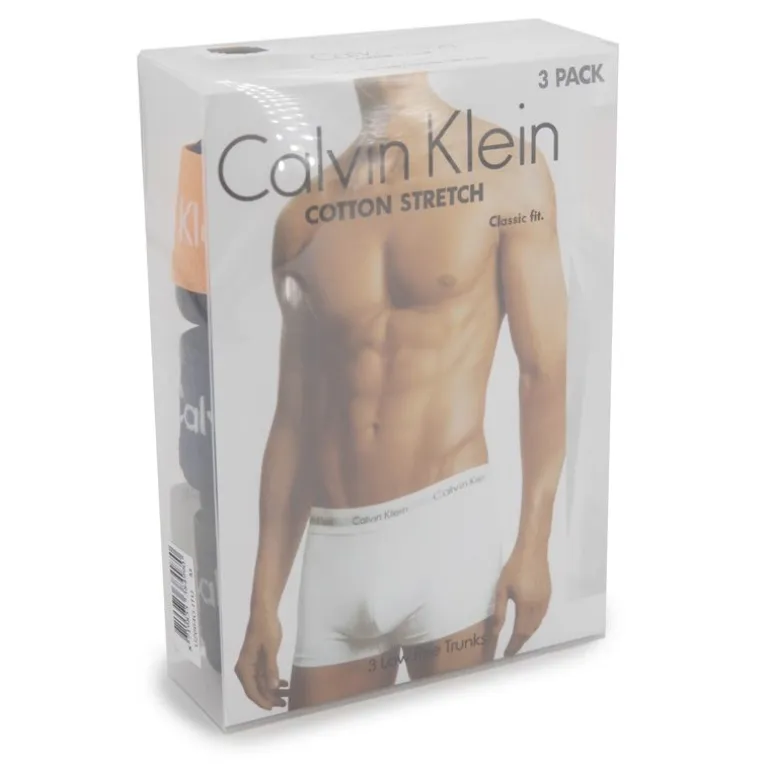 Lot de 3 boxers unis coton stretch homme CALVIN KLEIN
