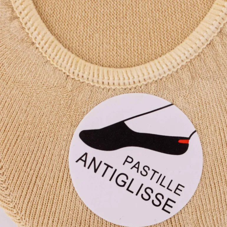 Lot de 3 paire socquettes invisibles en coton Femme INCONTOURNABLE