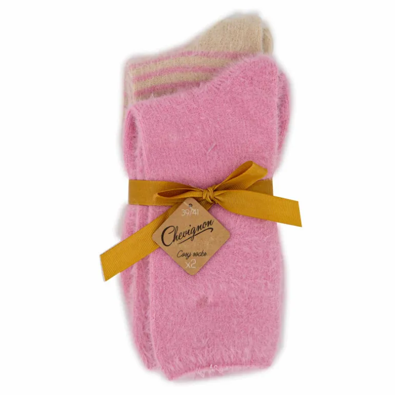 Lot de 2 paires de chaussettes fluffy Cheriane Femme CHEVIGNON