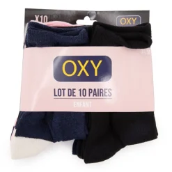 Lot de 10 paires de chaussettes coton mélangé lorella Enfant OXY