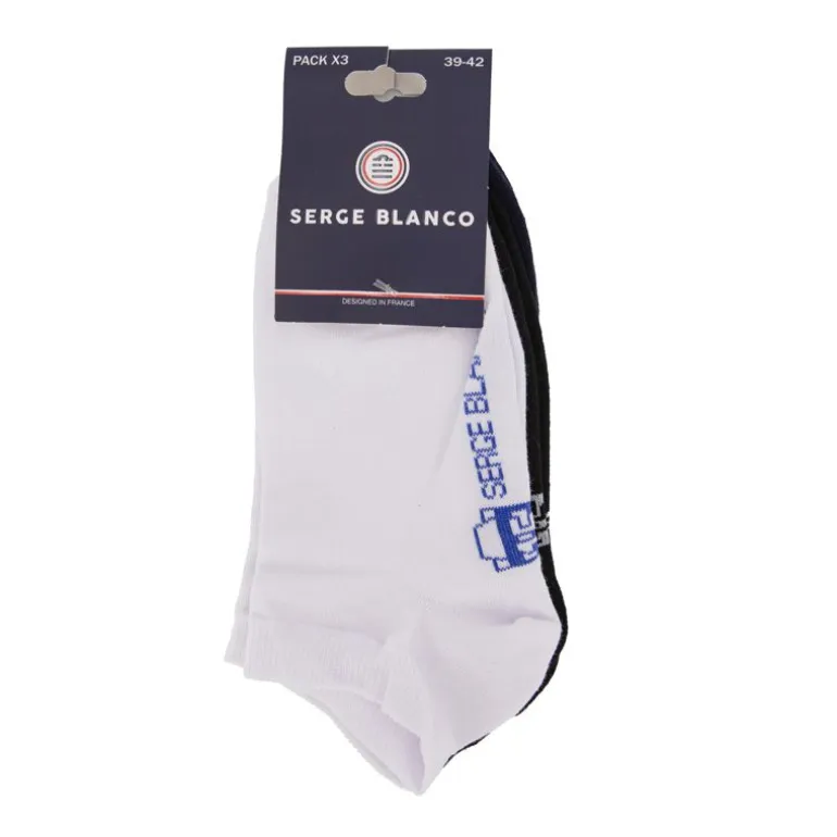 Lot de 3 paires de chaussettes basses avec logo serge blanco coton Homme SERGE BLANCO