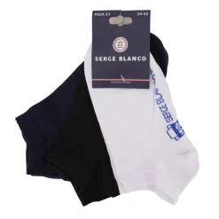 Lot de 3 paires de chaussettes basses avec logo serge blanco coton Homme SERGE BLANCO