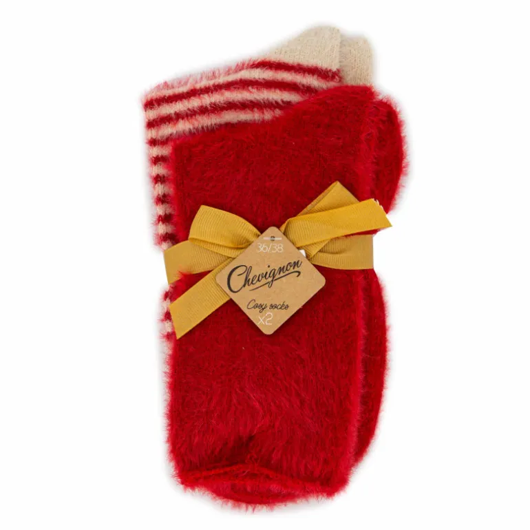 Lot de 2 paires de chaussettes fluffy Cheriane Femme CHEVIGNON