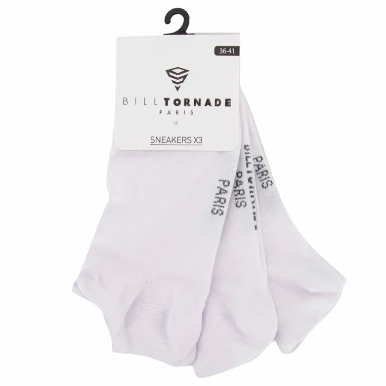 Lot de 3 paires de socquettes sneakers t36-41 uni Femme BILL TORNADE