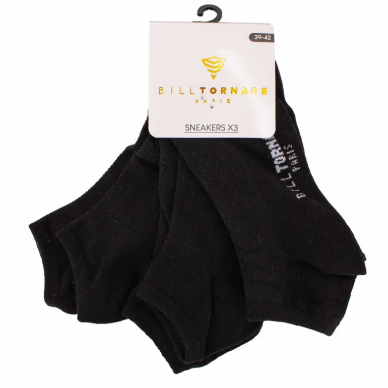 Lot de 3 paires de socquettes en coton Homme BILL TORNADE