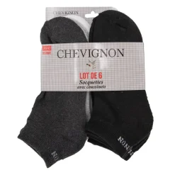 Lot de 6 socquettes en coton Taille 39-46 CHEVIGNON