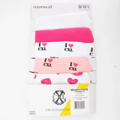 Lot de culottes stretch x5 à coeurs rose blanc Enfant CXL BY CHRISTIAN LACROIX