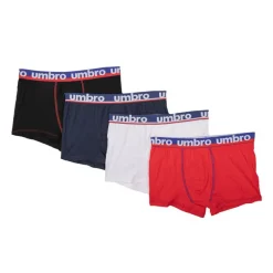 Lot x4 boxers élastique bleue coton Homme UMBRO