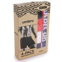 Lot x4 boxers élastique bleue coton Homme UMBRO