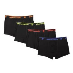 Lot x4 boxers noirs homme en coton Homme PIERRE CARDIN