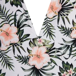 Maillot de bain 1 pièce blanc tropical Femme HAUTE PRESSION