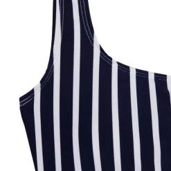 Maillot de bain 2 pièces bleu rayure une épaule Femme HAUTE PRESSION