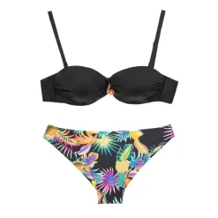 Maillot de bain 2 pièces dépareillé haut noir bandeau avec coque Femme HAUTE PRESSION