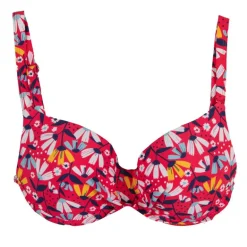 Maillot de bain 2 pièces grande taille rouge fleuri Femme HAUTE PRESSION