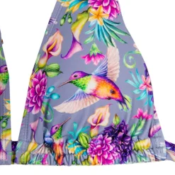 Maillot de bain 2 pièces lilas fleurs Femme HAUTE PRESSION