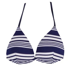 Maillot de bain 2 pièces rayures bleu et blanc Femme HAUTE PRESSION