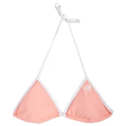 Maillot de bain rose barbie liseré blanc 2 pièces triangle uni Femme FREEGUN
