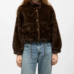 Manteau fourrure coffee h25best f Femme GOLD AND SILVER