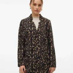 Manteau Katrine à motif léopard col V Femme VERO MODA