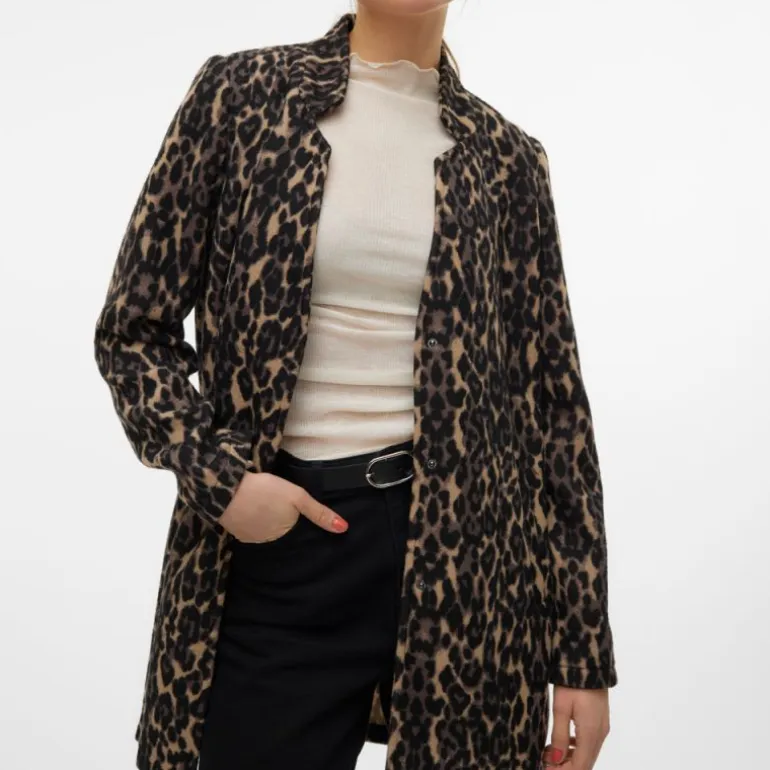 Manteau Katrine à motif léopard col V Femme VERO MODA