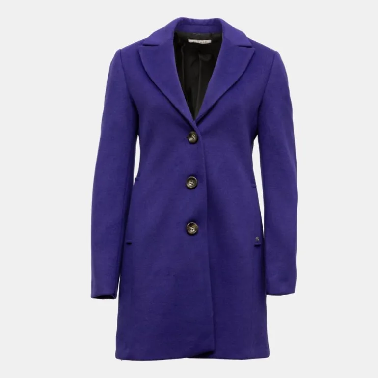 Manteau viola avec boutons écailles Femme PLEASE