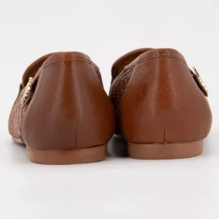 Mocassin cuir tissé cherry avec boucle Femme US POLO