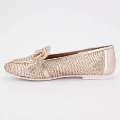 Mocassin cuir tissé cherry avec boucle Femme US POLO