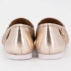 Mocassin cuir tissé cherry avec boucle Femme US POLO