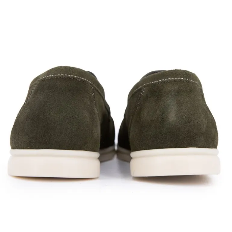 Mocassins cuir daim semelle blanche avec surpiqure blanche Homme PIERRE CARDIN