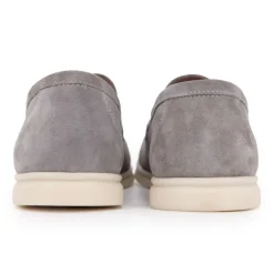 Mocassins cuir daim semelle blanche avec surpiqure blanche Homme PIERRE CARDIN