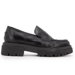 Mocassins noires cuir semelle épaisse Femme EXIT