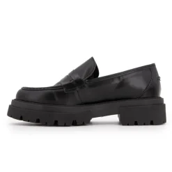 Mocassins noires cuir semelle épaisse Femme EXIT