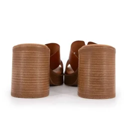 Mules à talons cuir marron Femme CARLA TORTOSA