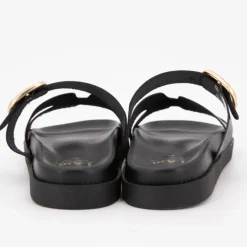 Mules boucle dorée lanières en cuir Femme I AM