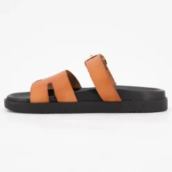 Mules boucle dorée lanières en cuir Femme I AM