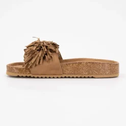 Mules camel Natou avec pompons Femme DEELUXE 74