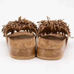 Mules camel Natou avec pompons Femme DEELUXE 74