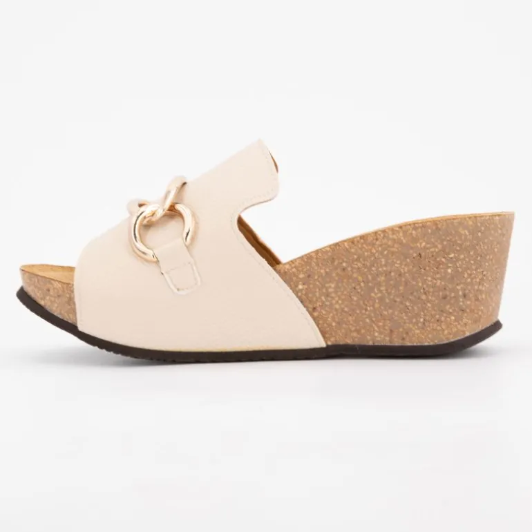 Mules compensées beige soleil avec bijoux Femme SCHOLL